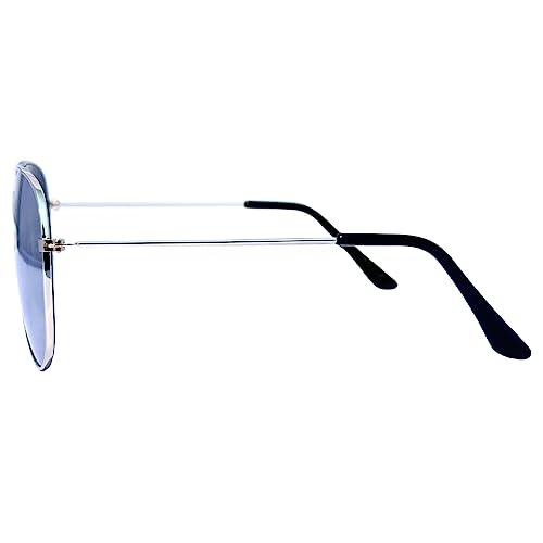 Thacher's Nook Aviator Sunglasses Full Mirror Lenses Silver Metal Frame UV400 Protection3