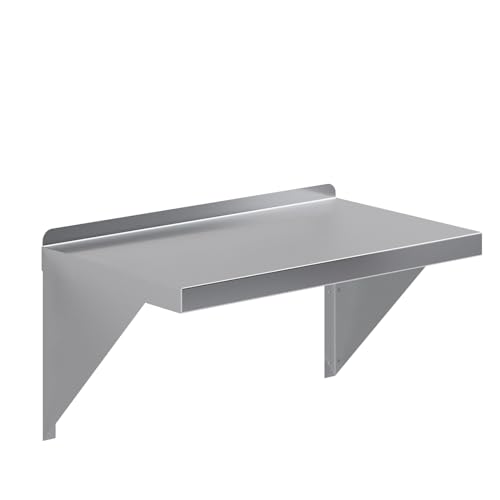 Image of AmGood 14 inch x 24 inch Stainless Steel Wall Shelf | Appliance & Equipment Metal Shelving | Kitchen, Restaurant, Garage, Laundry, Utility Room | Heavy Duty | Squared Edge | NSF Certified
