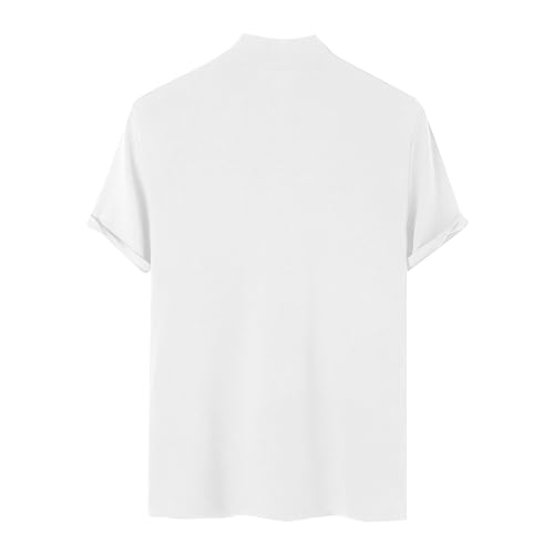 Uillui Men's Mock Turtleneck Sweater Short Sleeve Casual Basic Pullover Undershirts Baselayer Cotton Stretch Mock Neck Tee4
