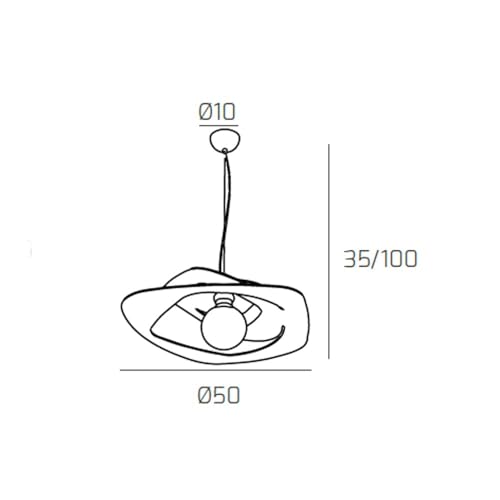 Suspension moderne d50 cm Warped sable E27 style géométrique - 4
