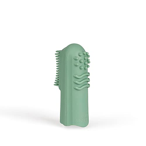 GRÜNSPECHT Natürliche Fingerzahnbürste aus Naturkautschuk, Zahnpflege Baby, zur Zahnfleischmassage & Zahnreinigung, BPA frei, 1 Stück (687-V1)