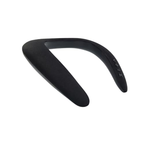 LOORGVEL Altavoz Inalámbrico para Colgar el Cuello Manos Libres Diseño Ergonómico Portátil con Sonido Estéreo y Batería Recargable de Horas Color Negro