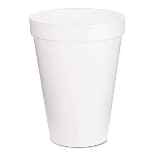 Dart Disposable Insulated Drinking Cup White Styrofoam 12 oz. 25