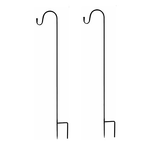 ZRSWV 2er Garten-Schäferhaken Schwarz 1.6m