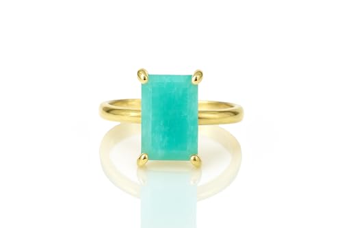 Bague en Amazonite bague cadeau pour femme avec son écrin de marque élégant