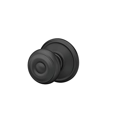 Image of SCHLAGE F10 GEO 622 Standard Door Knob, Hall & Closet Passage Lock, Matte Black (Pack of 4)