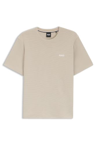 BOSS T-Shirt De Pyjama en Coton Mélangé À Logo Brodé