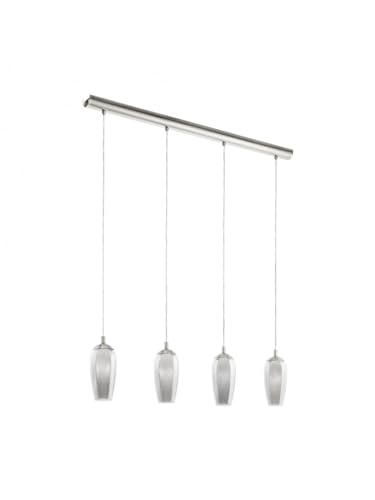 Lustre moderne nickel 4 lumières structure géométrique GL0862