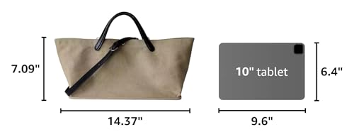 Bolso tote casual de lona con asa de cuero miniatura 3