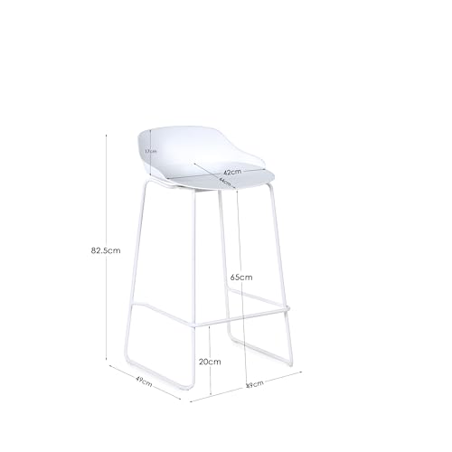 Tabourets Rocco Julian Bowen blancs en polypropylène design épuré 83 cm - 3