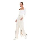 TRENDYOL Damen Gerade Weites Bein Hohe Taille Hose Pants