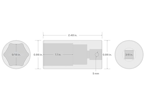 Image of TEKTON 3 /8 Inch Drive x 9 /16 Inch Deep 6-Point Impact Socket | SID13014