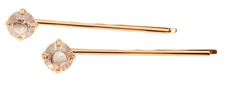 Pince bobby pin L. Erickson avec fixation invisible et cristaux brillants or
