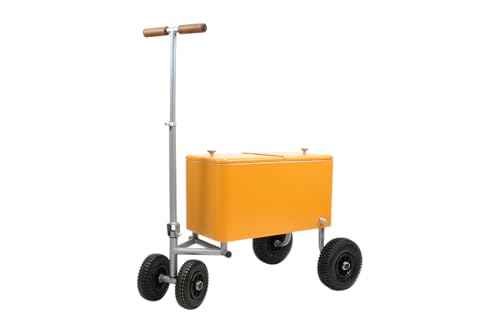 Kailua - Carrito refrigerador Kailua, color naranja, ruedas de poliuretano