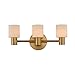 Kalco 308433WB Harlowe - 19" 9W 3 LED Bath Vanity, Winter Brass Finish with Beige Fabric Shade