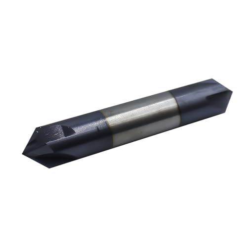 Image of 1 /2in Solid Carbide End Mill,Chamfer Mill-Double End,4 Flutes,90 Chamfer Angle,AlTiN Coated Bits Tool for Medium Hardness Steel, Brass, Iron