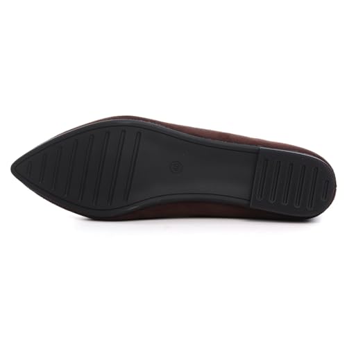 Image of Dear Time Women's Pointed Toe Ballet Flats Simple Casual Office Work Flats Slip-on Comfortable Shoes