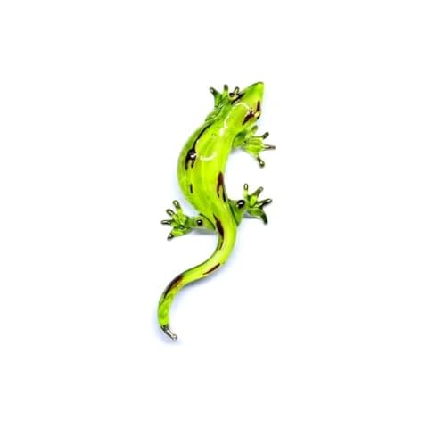 Handmade Mini 3.5" Gecko Lizard Figures Blown Glass Art Cover