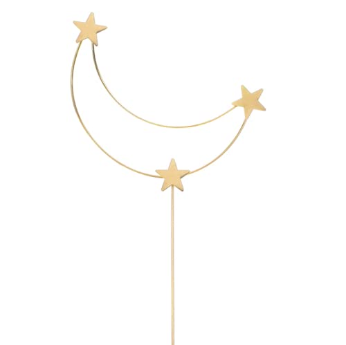 Decoración de pastel de metal con estrella y luna para baby shower, fiesta de cumpleaños de niños y niñas, boda, dorado