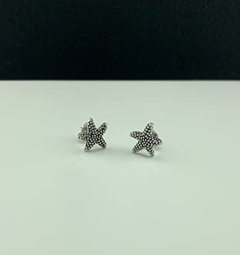 Sterling Silver Nautical Starfish Stud Earrings - 5Mm #TOP3