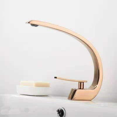 Mitigeur de lavabo en laiton rose gold pour eau chaude et froide