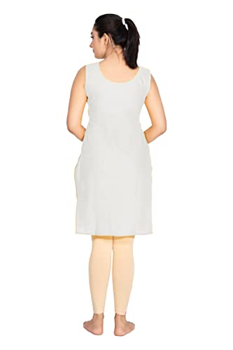 Image of Women's Cotton Long Camisole for Kurti /Suit Slip /Long Inner /Samij for Women Sameej /Knee Length Inner Wear /Sameez /Kurti Slip /Round Neck /Invisible