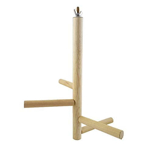 BESPORTBLE Four Stage Rotatable Wooden Bird Ladder Swing Bird for Parrots and Parakeets Interactive Climbing Exercise for Budgies Cockatiels and Conures