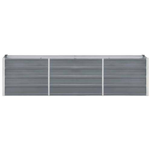 Jardinera de acero galvanizado gris 240x40x45 cm de fondo abierto 3