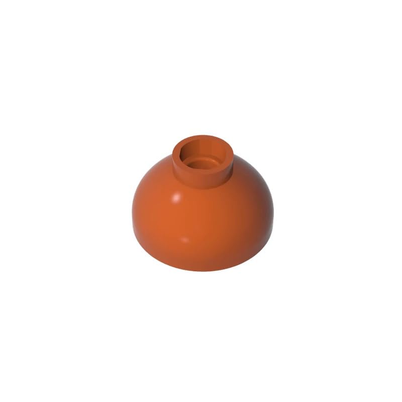 15395 Round Brick Brick Round 2x2 Dome Bottom [Open Stud] 50 Pieces GDS-1224 Compatible with Lego Building Blocks Color:Dark Orange — image 1