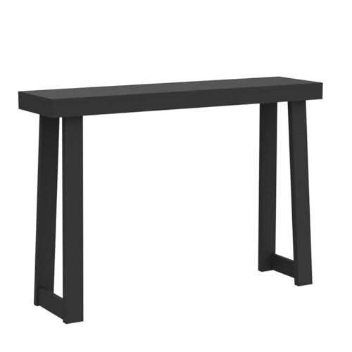 Plank+Beam Solid Wood Console Table, 46.25 Inch, Sofa Table, Narrow Entryway Table for Hallway, Behind The Couch, Living Room, Foyer, Easy Assembly, Black