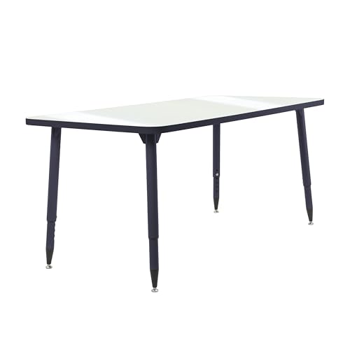 Image of Adapte Commercial Dry-Erase Classroom Activity Table - 30 inch x 60 inch Rectangle Whiteboard, ADA Compliant Tapered Legs, Glides & Casters Adjustable Height 22-34 inch Wheelchair Accessible, School Furniture