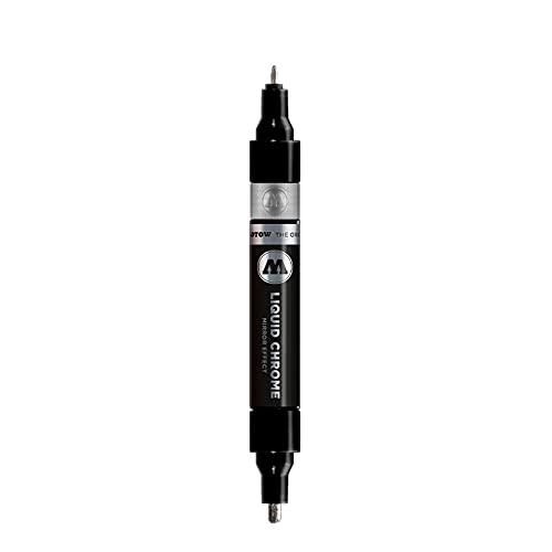 MOLOTOW Liquid Chrome Twin Tip Marker - Mirror Effect Dual Tip Pen - 1.5 & 4mm Nib Size