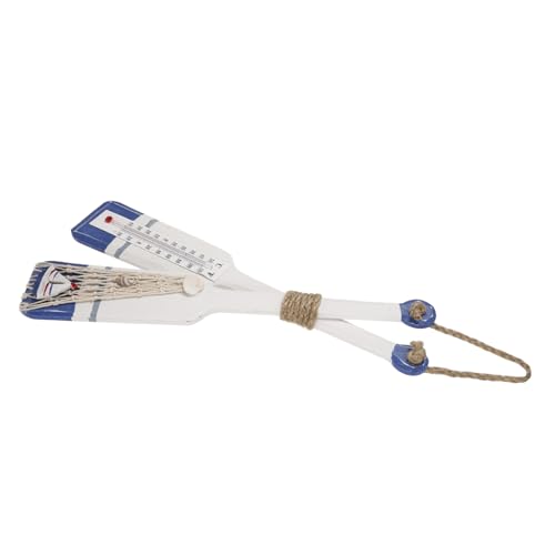 TOPPERFUN Nautisches Holzruder Im Antiken Stil Dekorative Wandpaddel Mit Thermometer Maritime Holzornamente Für Wohnkultur Und Partydeko Am Meer
