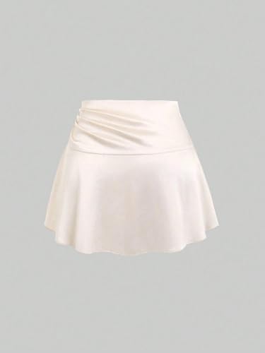 Womens' Satin Drawstring Slit Elegant Skirt Casual Mini Skirts for Women2