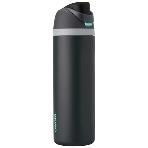 Owala FreeSip Isolierte Edelstahl Trinkflasche mit Strohhalm, 710 ml – BPA-frei, optimal für Sport, Fitness, Outdoor und Reisen, Foggy Tide