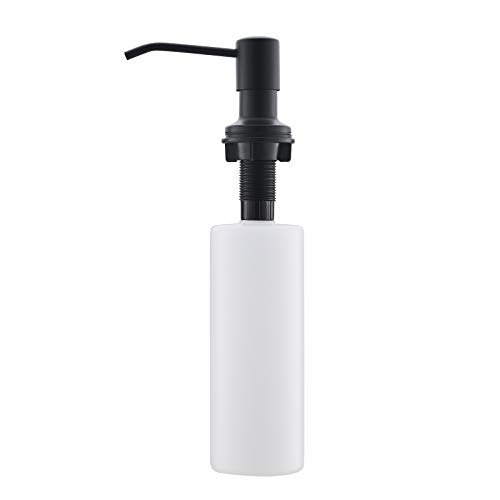 GIMILI Eingebauter Seifenspender oder Lotionspender für Küchenspüle, mattschwarzer ABS-Pumpkopf, mit 482 ml großer PET-Seifenflasche Cover