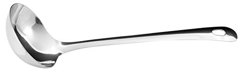 Fackelmann Schöpflöffel 30 cm LARA, Küchenhelfer aus Edelstahl, Soßenlöffel mit praktischer Öse (Farbe: Silber), Menge: 1 Stück