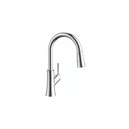 hansgrohe Joleena Chrom Hochbogen Küchenarmatur, Küchenarmaturen mit herausziehbarem Sprüher, Wasserhahn für Küchenspüle, Chrom 04793000… – Ansicht 1