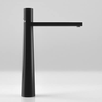 Robinet de lavabo noir laiton massif mitigeur unique pour évier
