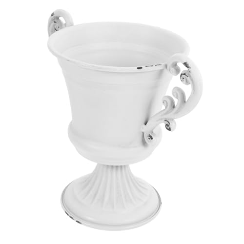 Cabilock Jarrón Retro Base De Pedestal Maceta Única para Jardín y Decoración del Hogar Florero Estilo Trofeo para Centros De Mesa y Eventos Especiales