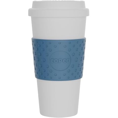 Copco Acadia 16 oz Travel Mug - Insulated Reusable Coffee Tumbler with Double-Walled Plastic, Leak-Proof Lid, BPA-Free - Portable Mug for Hot & Cold Drinks, Cup Holder Friendly (Blue) Cover