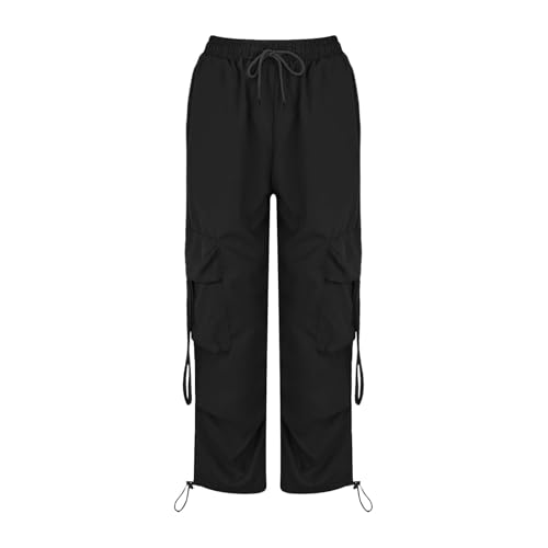 Baggy Cargo Pants Women Casual High Waisted Parachute Pants Drawstring Loose Hip Hop Wide Leg Pant Y2K Streetwear4