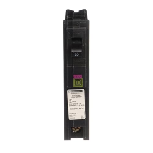 Square D by Schneider Electric HOM120PDFC Homeline Plug-On Neutral 20 Amp Single-Pole Dual Function (CAFCI and GFCI) Circuit Breaker (Pack of 4)