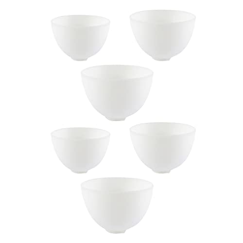 Healifty 6-Pack Silicone Facial Bowls Set 5X5X3 Inches Odorless Reusable Anti-Fall Mixing Bowls for Diy Skin Care Masks and Condiments