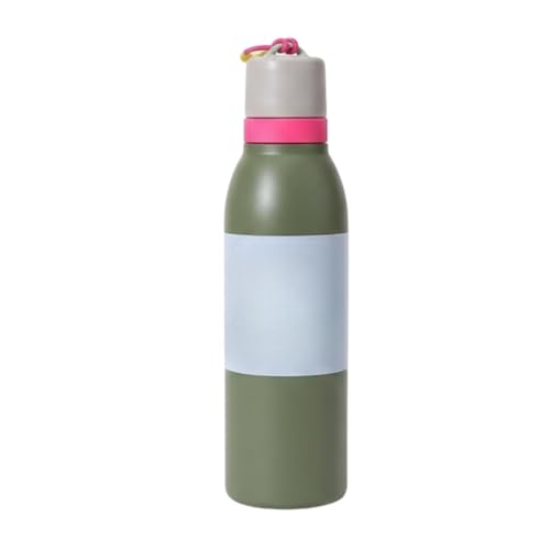 Image of Water Bottle for Office Use - Leak Proof Stainless Steel Bottle with Built-In Straw, 24oz, BPA Free, Easy Carry Loop, Durable for Daily Hydration (Avacado, 720 ML)