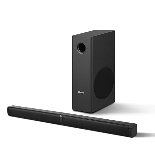 Elimavi Sound Bar with 5.5 Inch Subwoofer - Detachable 2-in-1, 2.1-Channel Deep Bass Surround Sound System, Bluetooth 5.3 & RCA, for TV, PC Gaming & Home Theater