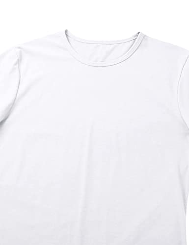 Mens One-Piece Bodysuit Short Sleeve Press Button Crotch Tshirt Leotard Undershirt4