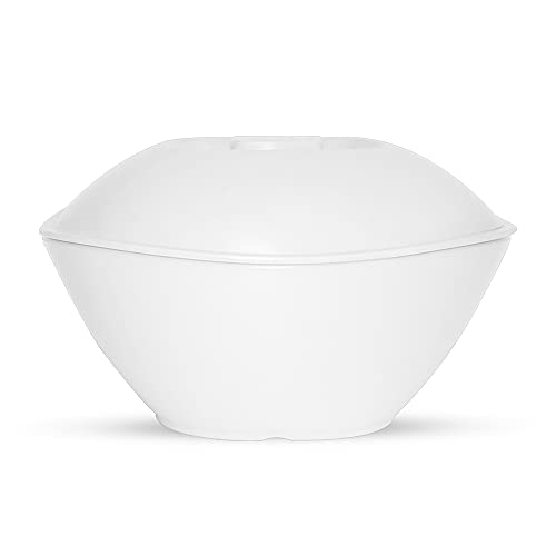 Milton Square Serving Melamine Bowl With Lid, 1705 ml, White