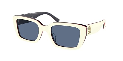 Tory Burch Sunglasses TY 7190 U 194980 Ivory Red Blue Trilayer
