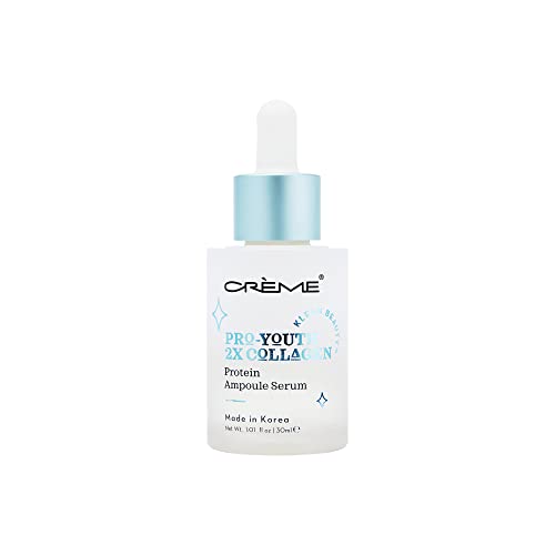 The Crème Shop Pro-Youth 2x Collagen Protein Ampoule Serum - Klean Beauty Facial Serum for Glowing Skin - Made in Korea